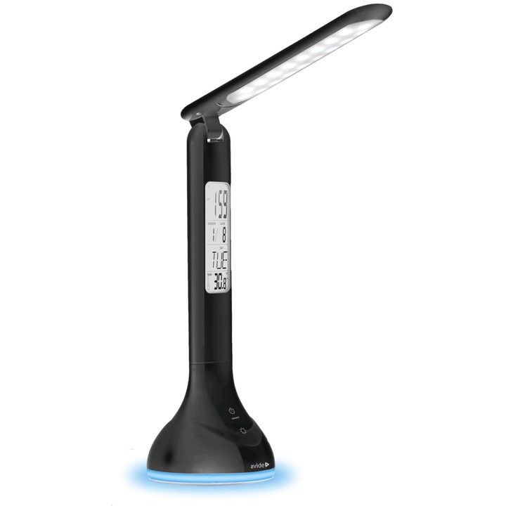Avide LED asztali lámpa naptárral és hangulatfénnyel fekete (ABLDLRGB-CALENDAR-4W-BL) (ABLDLRGB-CALENDAR-4W-BL)