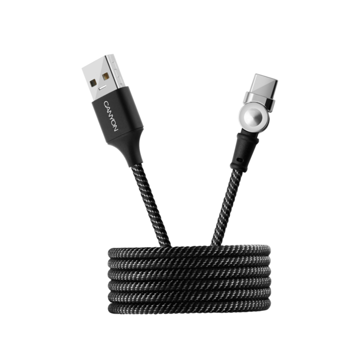 CANYON CNS-USBC8B USB Type-C - USB A 2.0, 1 m fekete töltő kábel