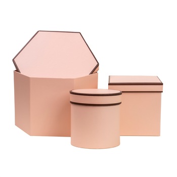 Set 3 cutii cu forme diferite, roz / CD 3322-ROZ Set 3 cutii cu forme diferite, roz / CD 3322-ROZ