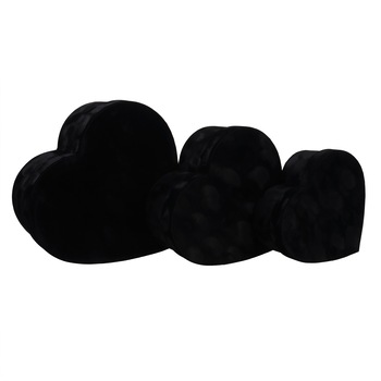 Set 3 cutii in forma de inima din catifea, negru, / CD 4380-NEGRU Set 3 cutii in forma de inima din catifea, negru, / CD 4380-NEGRU