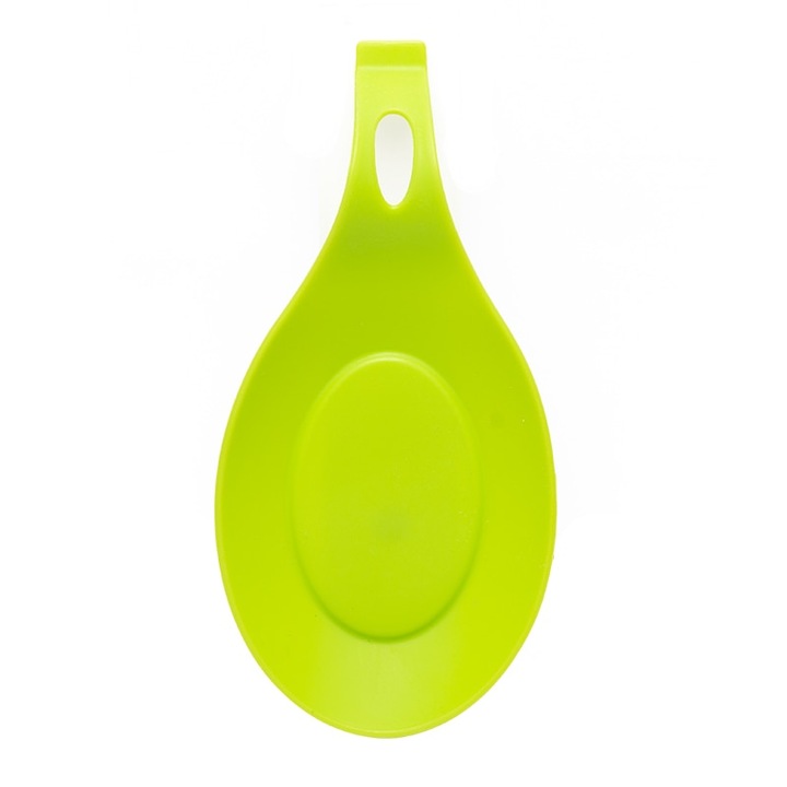 Set 5 suporturi pentru lingura, Silicon, 9.5 x 19.5 cm, Verde