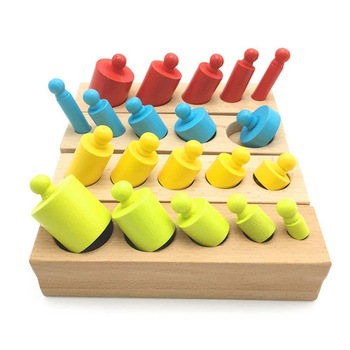 Set Cilindrii Montessori, 4 seturi cilindri din lemn colorati, WD9570 RCO® Set Cilindrii Montessori, 4 seturi cilindri din lemn colorati, WD9570 RCO®