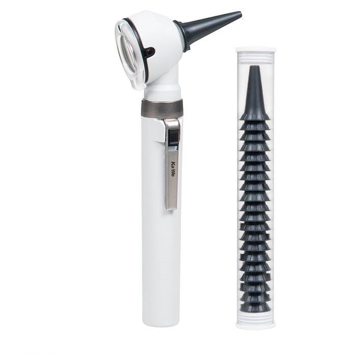 Set Otoscop KAWE Piccolight C cu 20 speculi auriculari, Gri