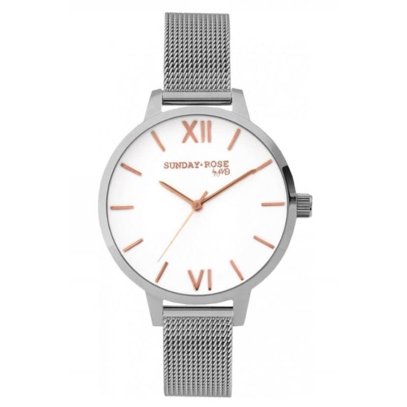 Ceas de dama JVD Sunday Rose Fashion Silver Love