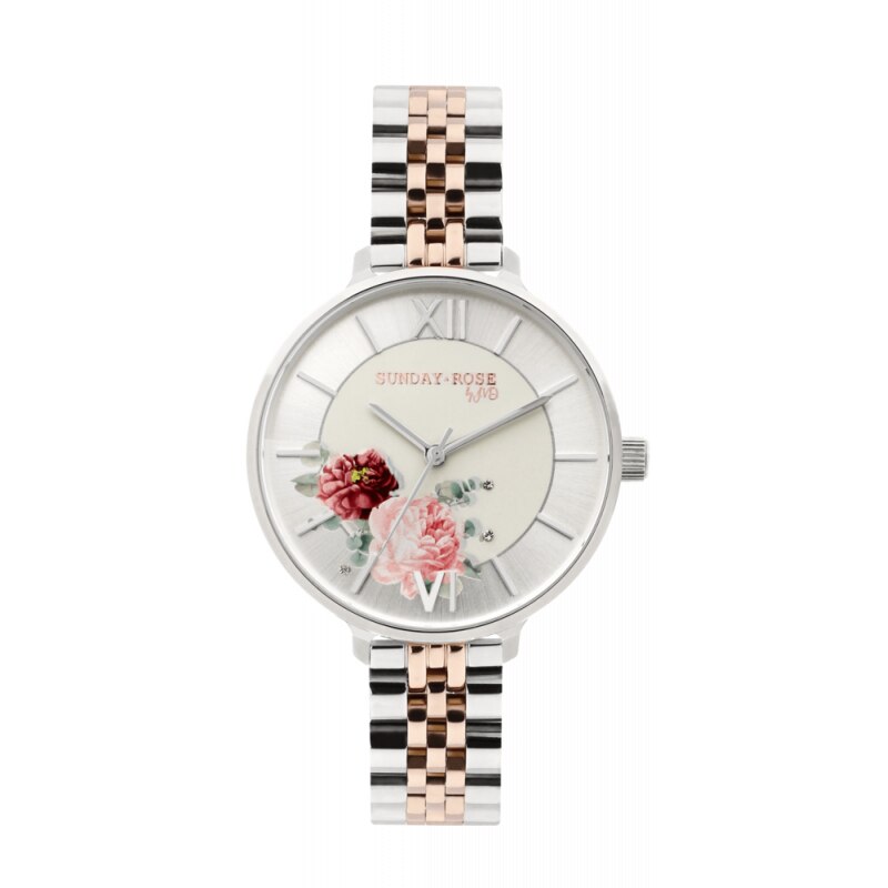 Ceas de dama JVD Sunday Rose Spirit, Bicolor