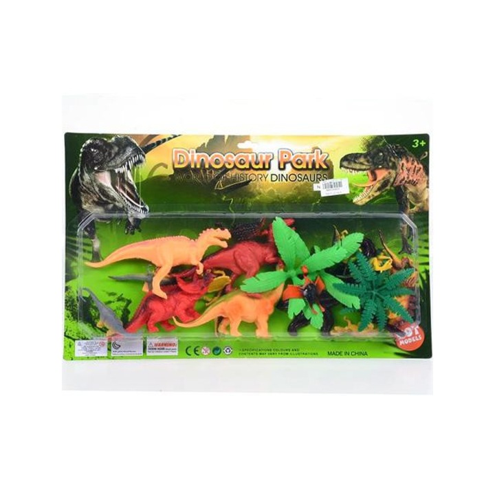 Dinoszaurusz figurák növényekkel