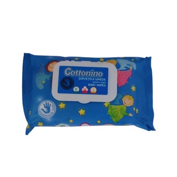 Servetele umede copii, Cottonino, cu extract de vitamina E, 64 bucati Servetele umede copii, Cottonino, cu extract de vitamina E, 64 bucati