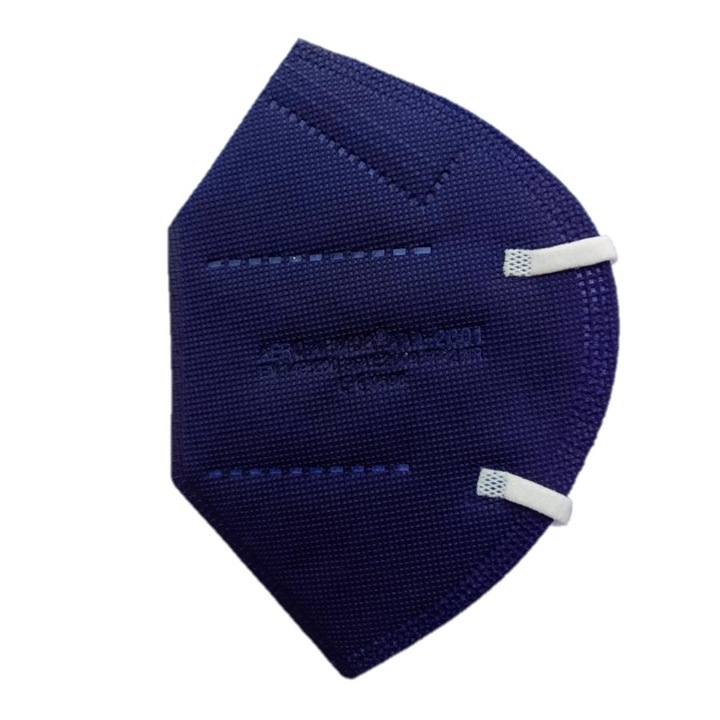 Masca de protectie calitate premium ambalate individual, standard FFP2/KN95 din 5 straturi, BFE>95, culoare Albastru
