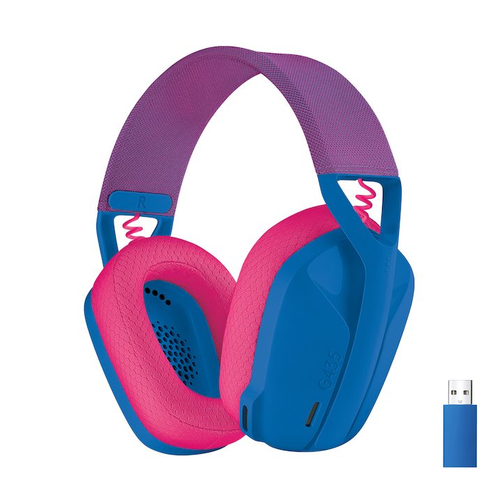 Logitech G435 LIGHTSPEED Vezeték nélküli gaming fejhallgató, Kék