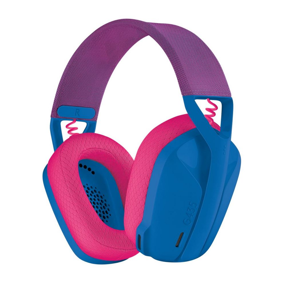 Casti gaming wireless Logitech G435 Lightspeed, Blue/Raspberry