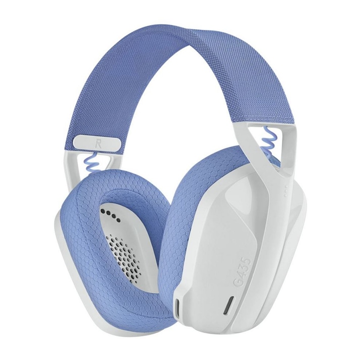 Logitech G435 LIGHTSPEED Vezeték nélküli gaming fejhallgató, Fehér/Kék