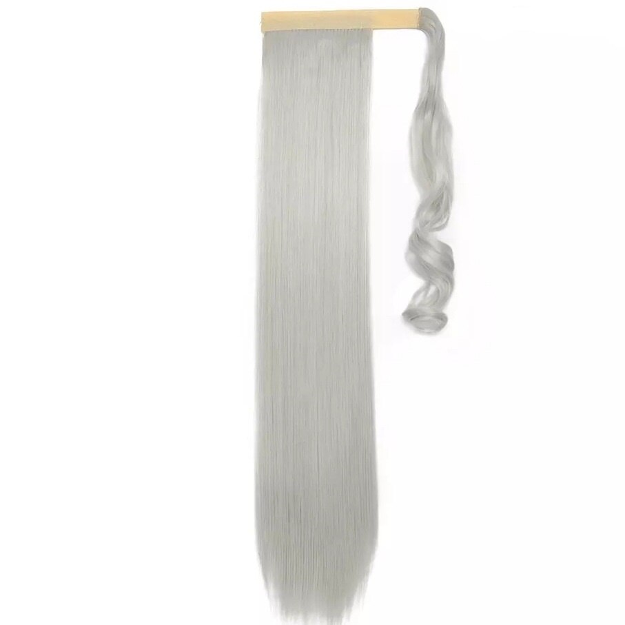 Extensii de par sintetic Cynos coada de tip ponytail, intins - GRI 55cm