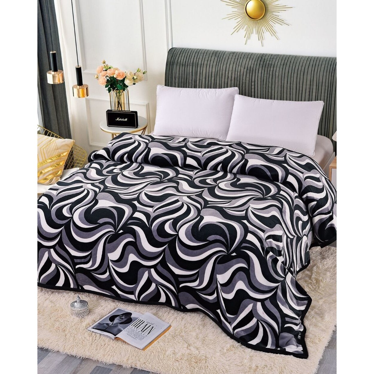 Patura Cocolino Simpla cu Bordura, 200 x 230 cm, Semi Dungi Colorate, PJ-14