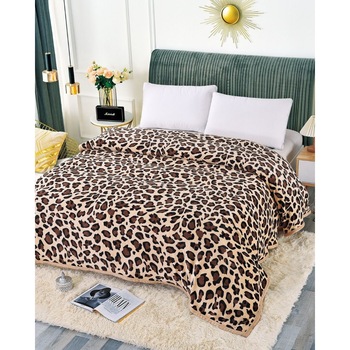 Patura Cocolino Simpla cu Bordura, 200 x 230 cm, Leopard, PJ-05 Patura Cocolino Simpla cu Bordura, 200 x 230 cm, Leopard, PJ-05