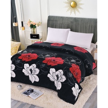 Patura Cocolino Simpla cu Bordura, 200 x 230 cm, Flori Colorate, PJ-08 Patura Cocolino Simpla cu Bordura, 200 x 230 cm, Flori Colorate, PJ-08