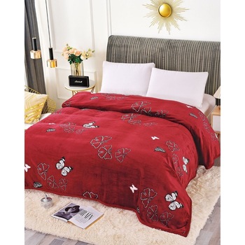 Patura Cocolino Simpla cu Bordura, 200 x 230 cm, Fluturi Albi, PJ-09 Patura Cocolino Simpla cu Bordura, 200 x 230 cm, Fluturi Albi, PJ-09