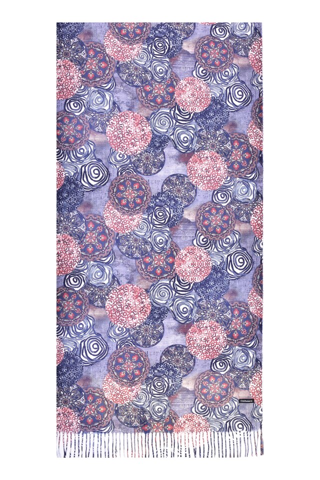 Fular pictat D , Dacali, casmir , gri/maro