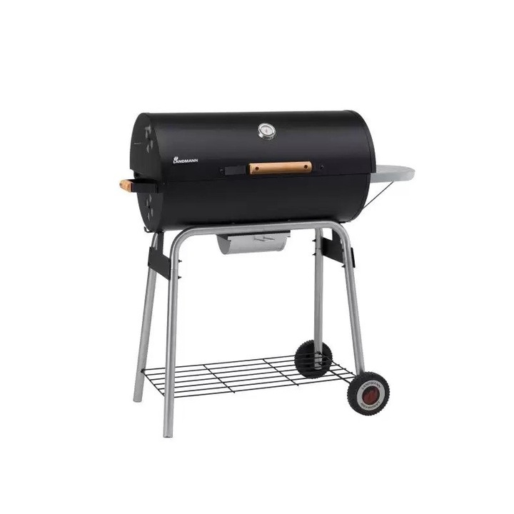 Скара, тава за събиране на пепел, сгъваема маса, термометър, регулируема височина, нагревателна скара, 104x104x49 см