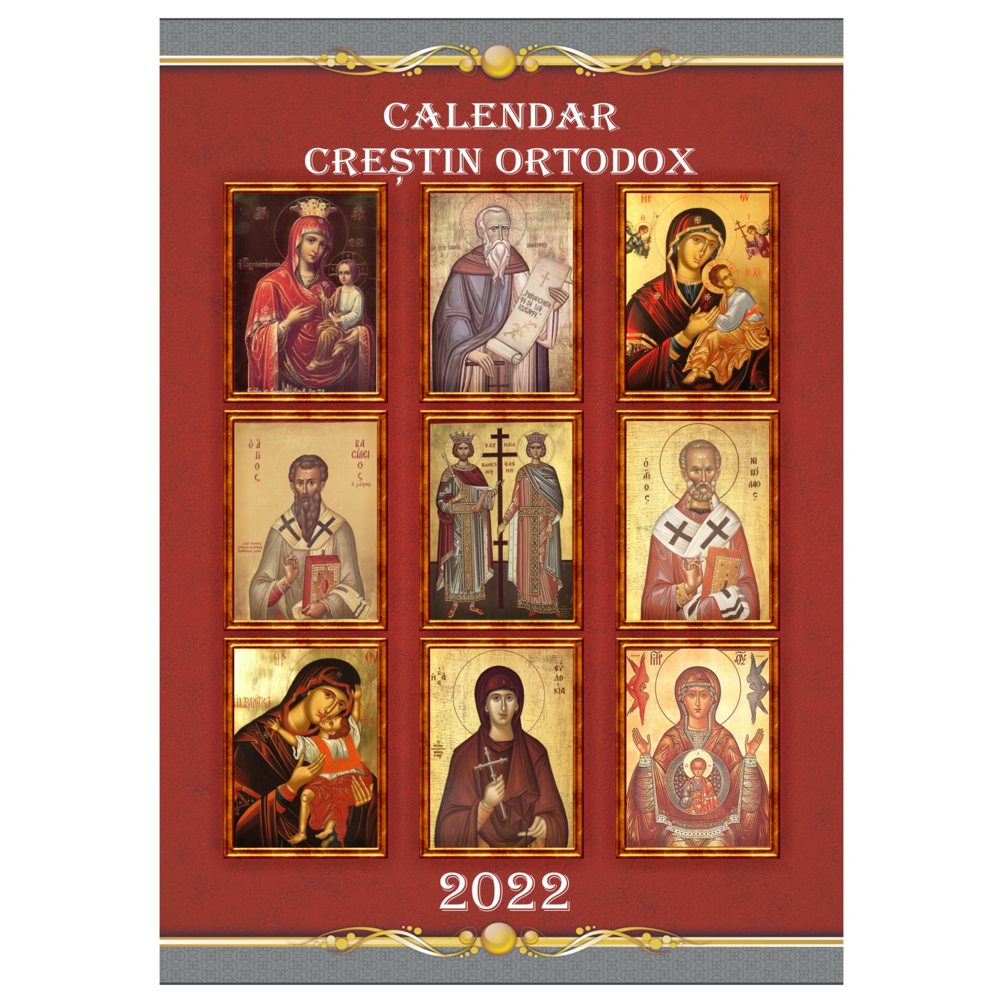 Calendar ortodox de perete 2022, format A3, model 2