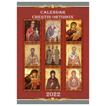 Calendar ortodox de perete 2022, format A4, model 2 Calendar ortodox de perete 2022, format A4, model 2