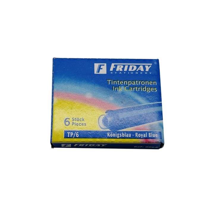 Set 6 Patroane, Rezerve de stilou mici albastre, Vision®