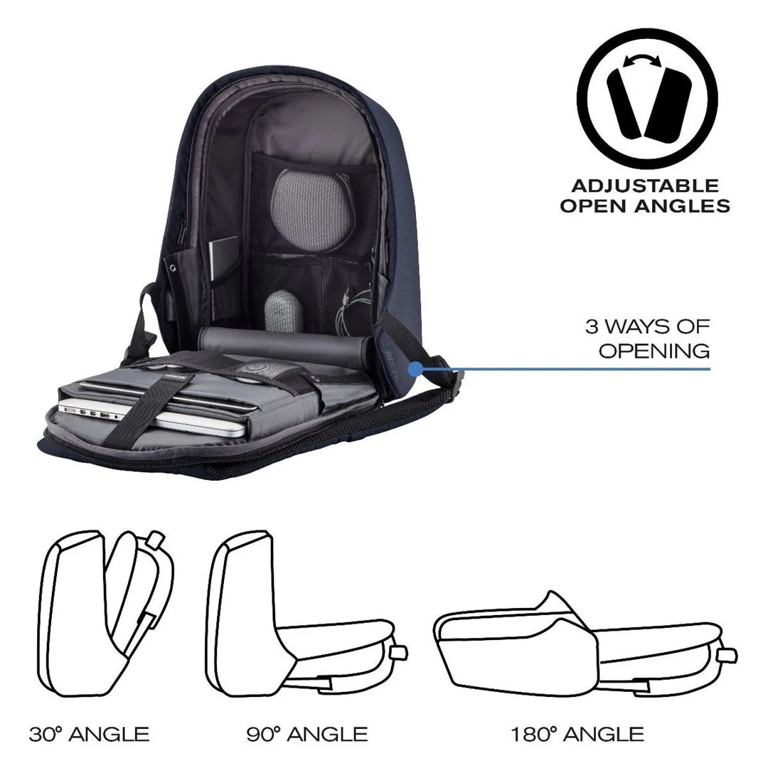 Rucsac Antifurt, Bobby Hero XL, Albastru navy, 20L, pentru laptop cu diagonala 17 inch