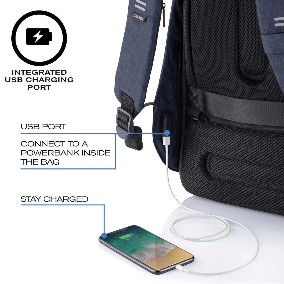 Rucsac Antifurt, Bobby Hero XL, Albastru navy, 20L, pentru laptop cu diagonala 17 inch