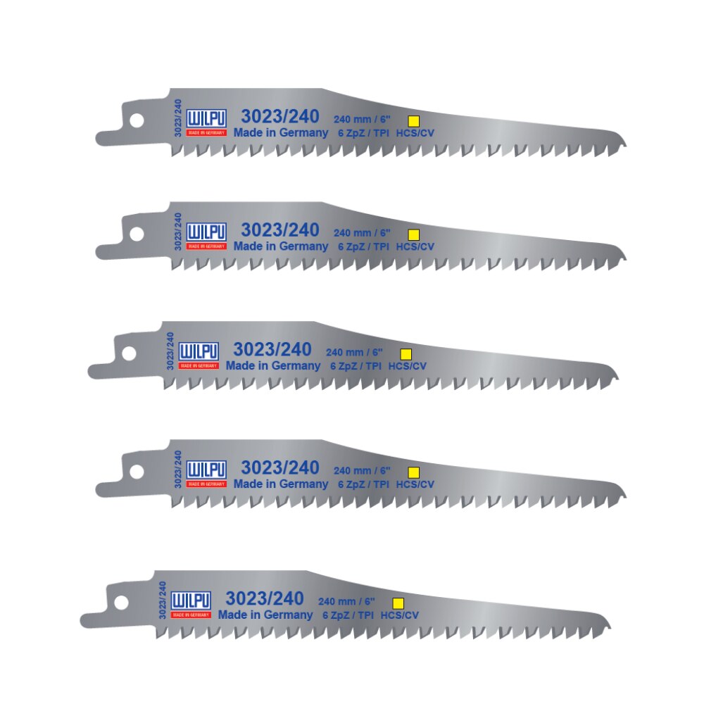 Set 5 panze 3023/240 HCS/CV pentru lemn 240x19x1,27/6tpi 12422 00005 Wilpu