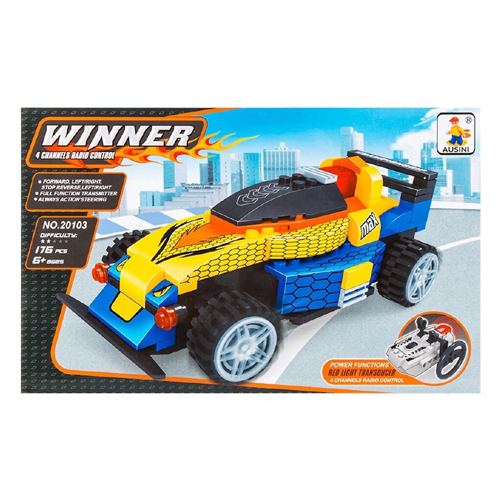 Set de construit masinuta cu telecomanda, Ausini, 191 piese