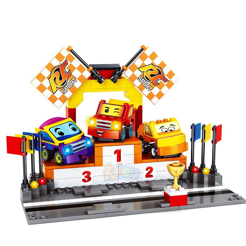 Set de construit masinute de curse, Ausini, 201 piese