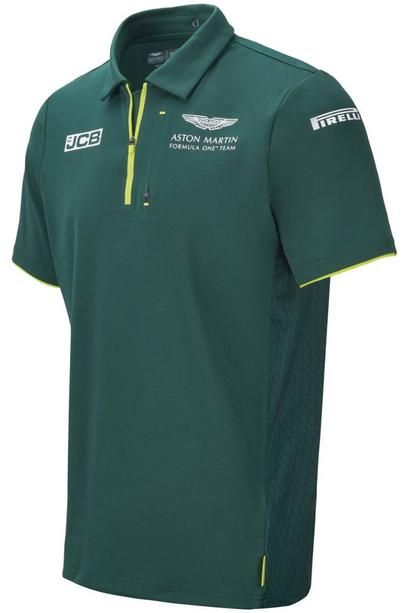 Tricou polo Aston Martin F1 Team, Bumbac/Poliester, Verde, Verde