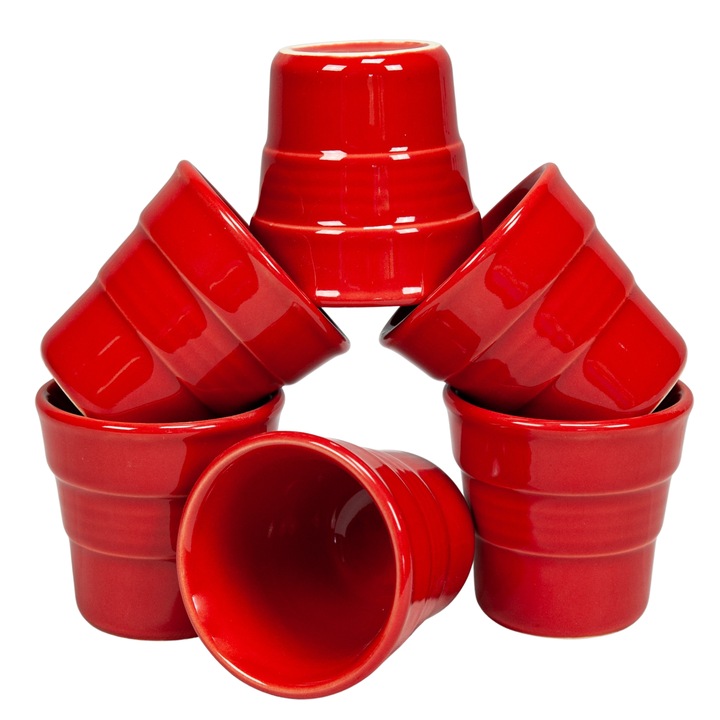 Комплект от 6 модела чаши, Cesiro, 90 ml, Intense Red