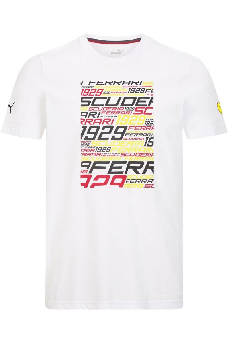 Tricou Puma Ferrari F1 1929 Scuderia alb, 100% bumbac, Alb