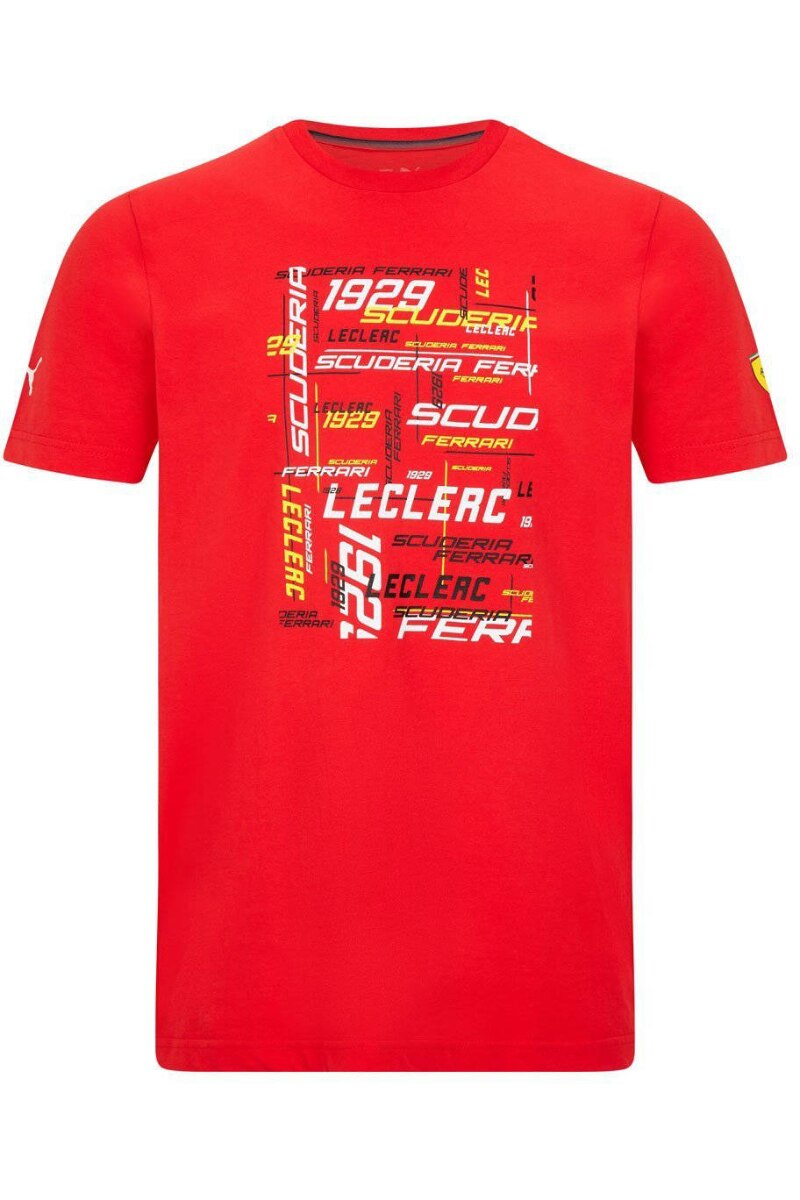 Tricou Puma Ferrari F1 1929 Leclerc rosu, Rosu
