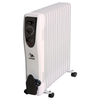 Radiator electric, putere 3000 W, 3 trepte, 13 elementi, termostat reglabil, roti pentru deplasare, culoare alb Radiator electric, putere 3000 W, 3 trepte, 13 elementi, termostat reglabil, roti pentru deplasare, culoare alb