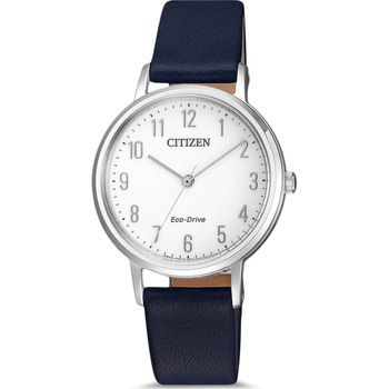 Ceas analogic, Citizen, EM0571-16A, Eco-Drive, Quartz, 5 ATM, 30 mm, Albastru inchis/Argintiu Ceas analogic, Citizen, EM0571-16A, Eco-Drive, Quartz, 5 ATM, 30 mm, Albastru inchis/Argintiu