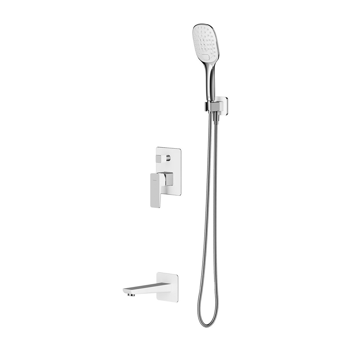 Baterie dus,cada OMNIRES PARMA, Alb Crom, montaj incastrat