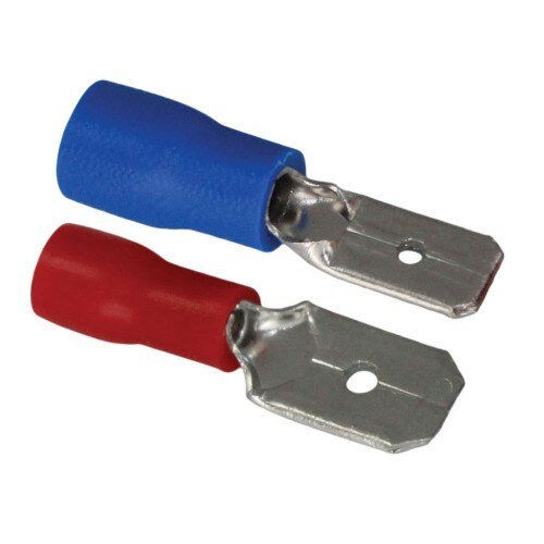 Set 25 terminale izolate, 0.5 - 1.5 mm², 0.8 x 2.8 mm, Commel, 524327