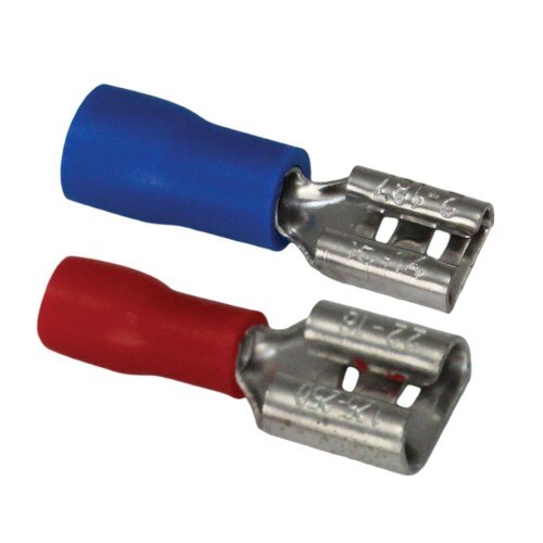 Set 25 terminale izolate, 1.5 - 2.5 mm², 0.8 x 4.75 mm, Commel, 524329