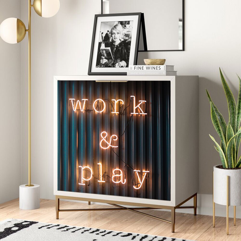 Autocolant Art Star Pentru Mobilier Work And Play Iluminat Mesaje 