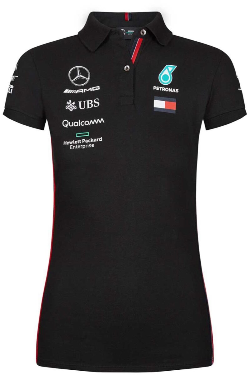 Tricou polo Mercedes AMG Petronas, Bumbac, Negru, Negru, L
