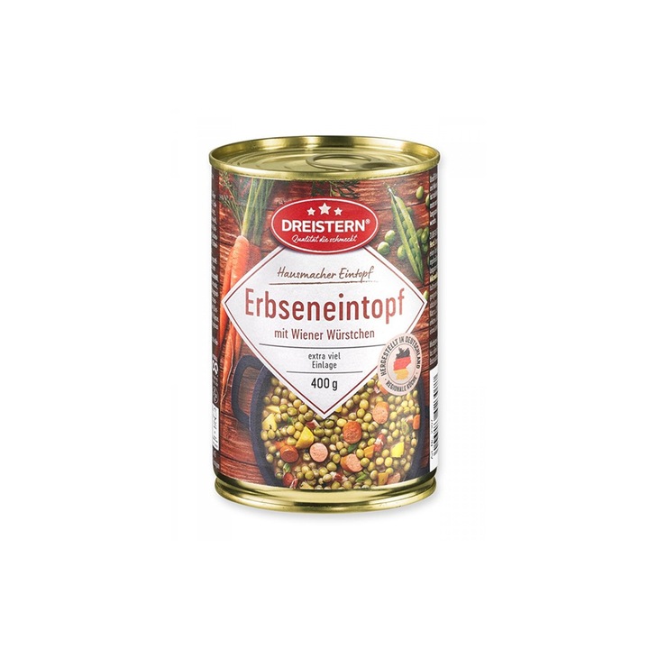 Tocana, de mazare, cu carnati Wiener, Dreistern, 400g