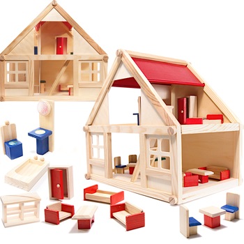 Casa de papusi din lemn MDF, 40 cm Casa de papusi din lemn MDF, 40 cm