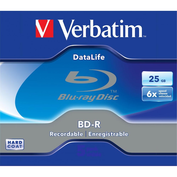 Verbatim BD-R SL Datalife 25GB 6X Jewel Case No ID