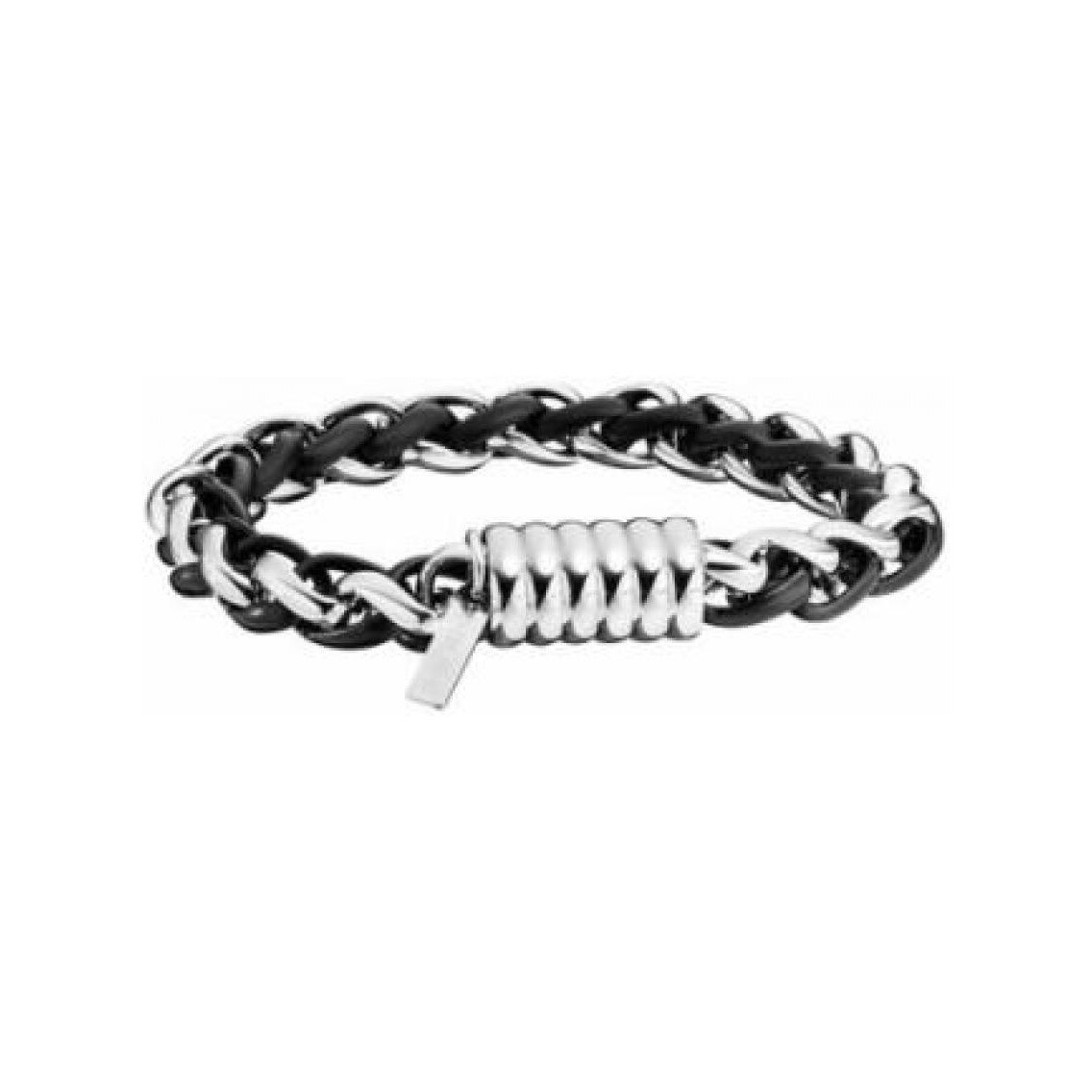 Bratara Police Nemesis PJ25528BSS / 01-L, Otel inoxidabil, Argintiu/Negru