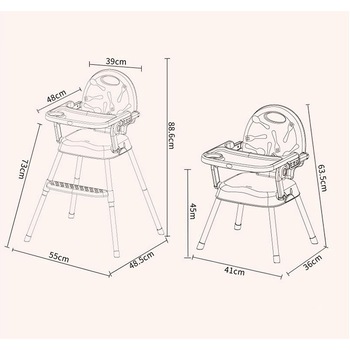 Scaun de masa 3in1 Little Mom Booster Gray Scaun de masa 3in1 Little Mom Booster Gray
