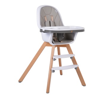 Scaun de masa 2 in 1 pentru copii, cu baza de lemn masiv, Cangaroo Hygge, Gri Scaun de masa 2 in 1 pentru copii, cu baza de lemn masiv, Cangaroo Hygge, Gri