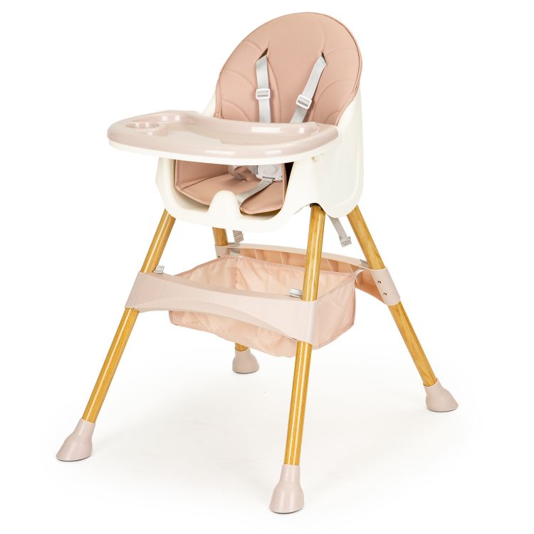 Scaun de Masa 3in1 KinderVIBE™, 6-36 Luni, Multifunctional si Stabil, Tavita si Husa Detasabile si Lavabile, Centura de Siguranta 5 Puncte, Ajustabil pe Inaltime, Rezistent la Murdarie, Picioare Antiderapante, Design Modern, Pink