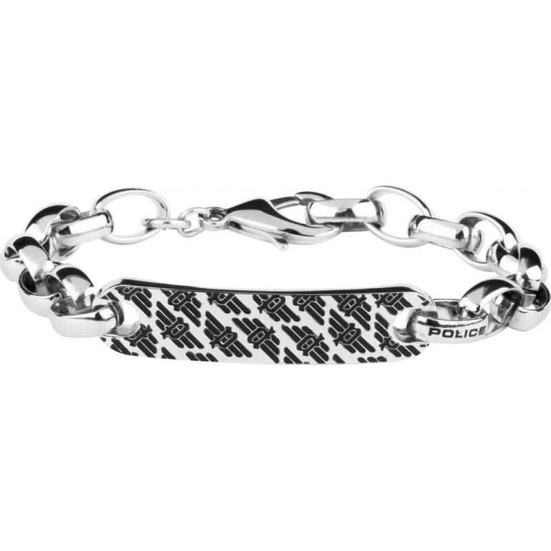 Bratara Police Hervey PJ26355BSS / 01-L, Otel inoxidabil, Negru/Argintiu