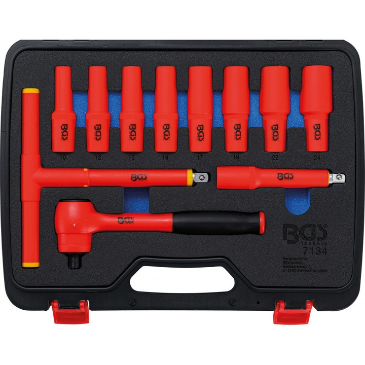Set chei tubulare, BGS, 12,5 mm, 10 - 24 mm, 11 bucati